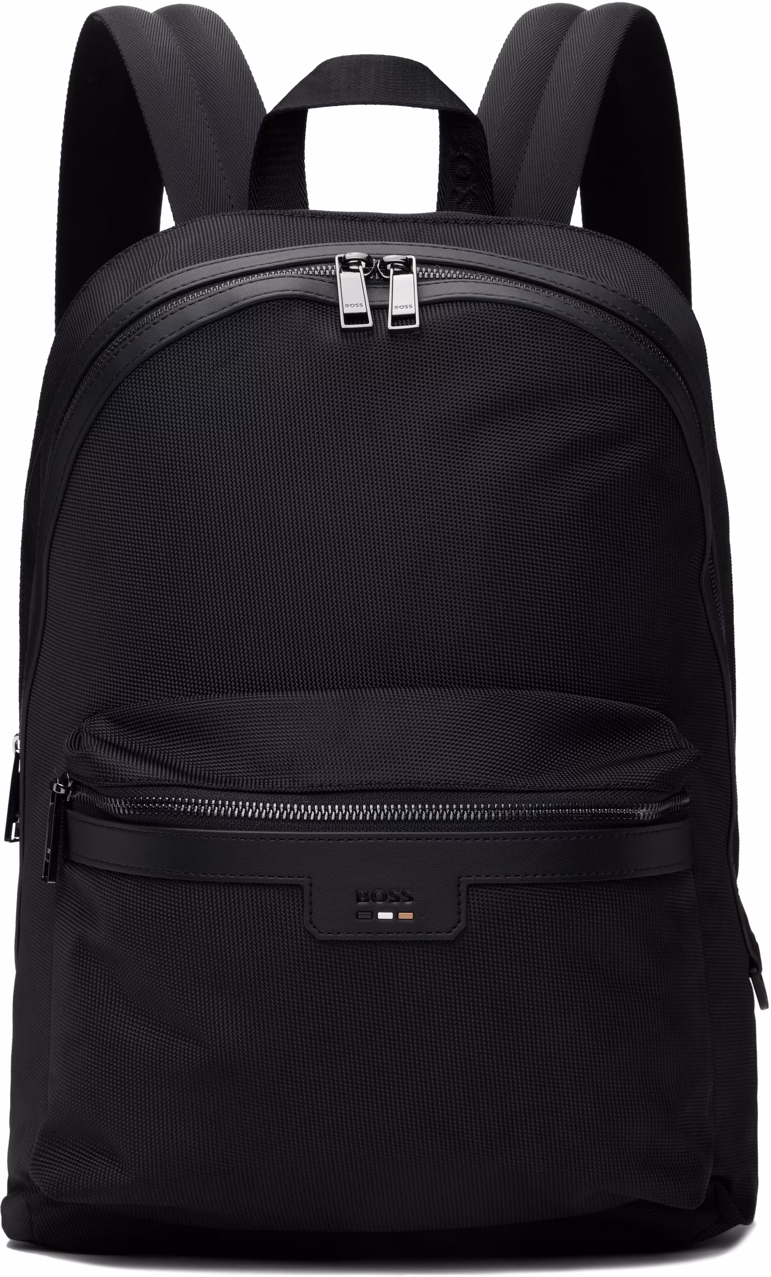 Black Embossed-Logo Backpack