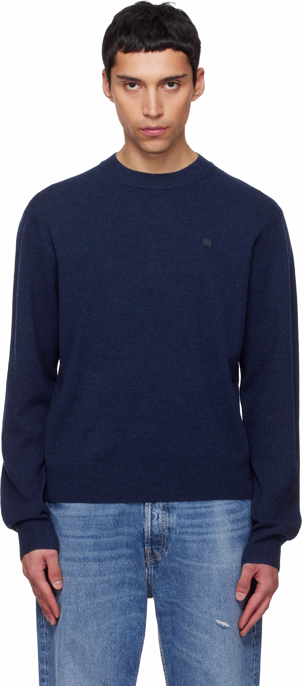 Acne Studios Navy Logo Patch Sweater